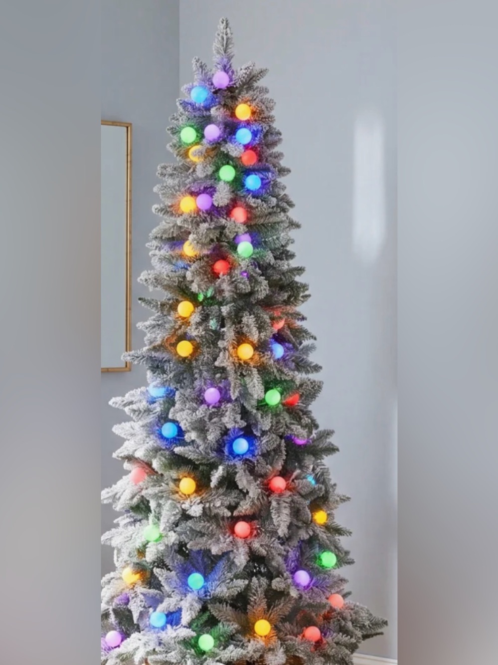 Christmas Tree with Multicolor LED Bulb Lights 7 ft tall